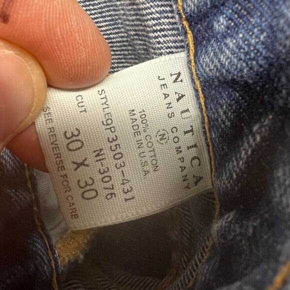 Vintage Nautica Jeans Men's 30x30 Blue Denim Medium Wash Faded Patch Skate 90s - Picture 9 of 11